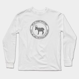 Saiga Antelope - We All Share This Planet - animal design - on white Long Sleeve T-Shirt